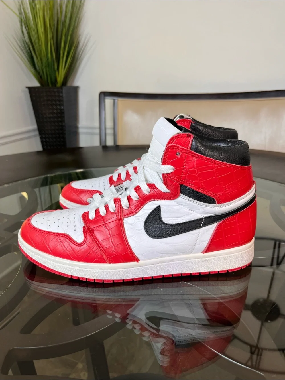 Nike Air Jordan 1 High Customize Leather Sneakers Sz 11